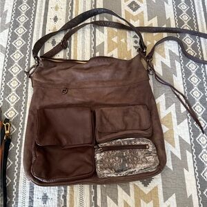 HOBO Multi-Pocket Brown Crossbody Bag